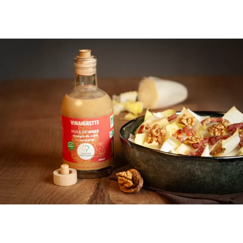 VINAIGRETTE BIO à l'huile de noix, vinaigre de cidre et moutarde